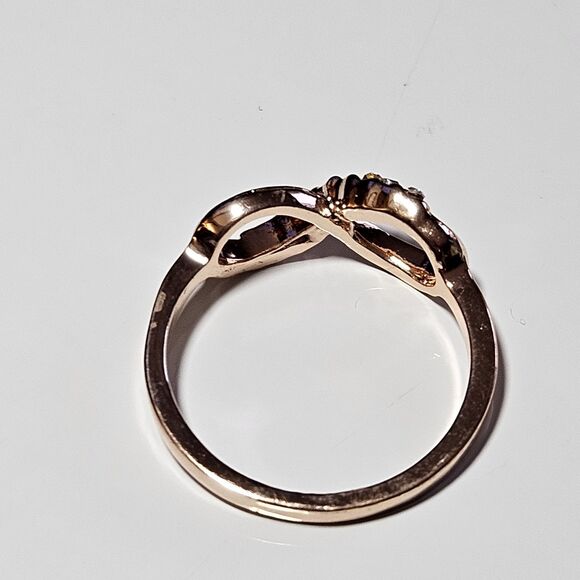 Rose Gold Tone Clear Rhinestone Infinity Ring Size 8 - Picture 9 of 11
